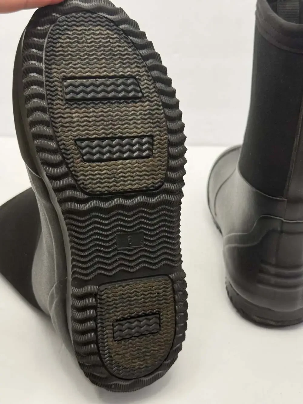 Ozark Trail Black Chore Rain Boots Water Resistant Big Kids Youth Size 6